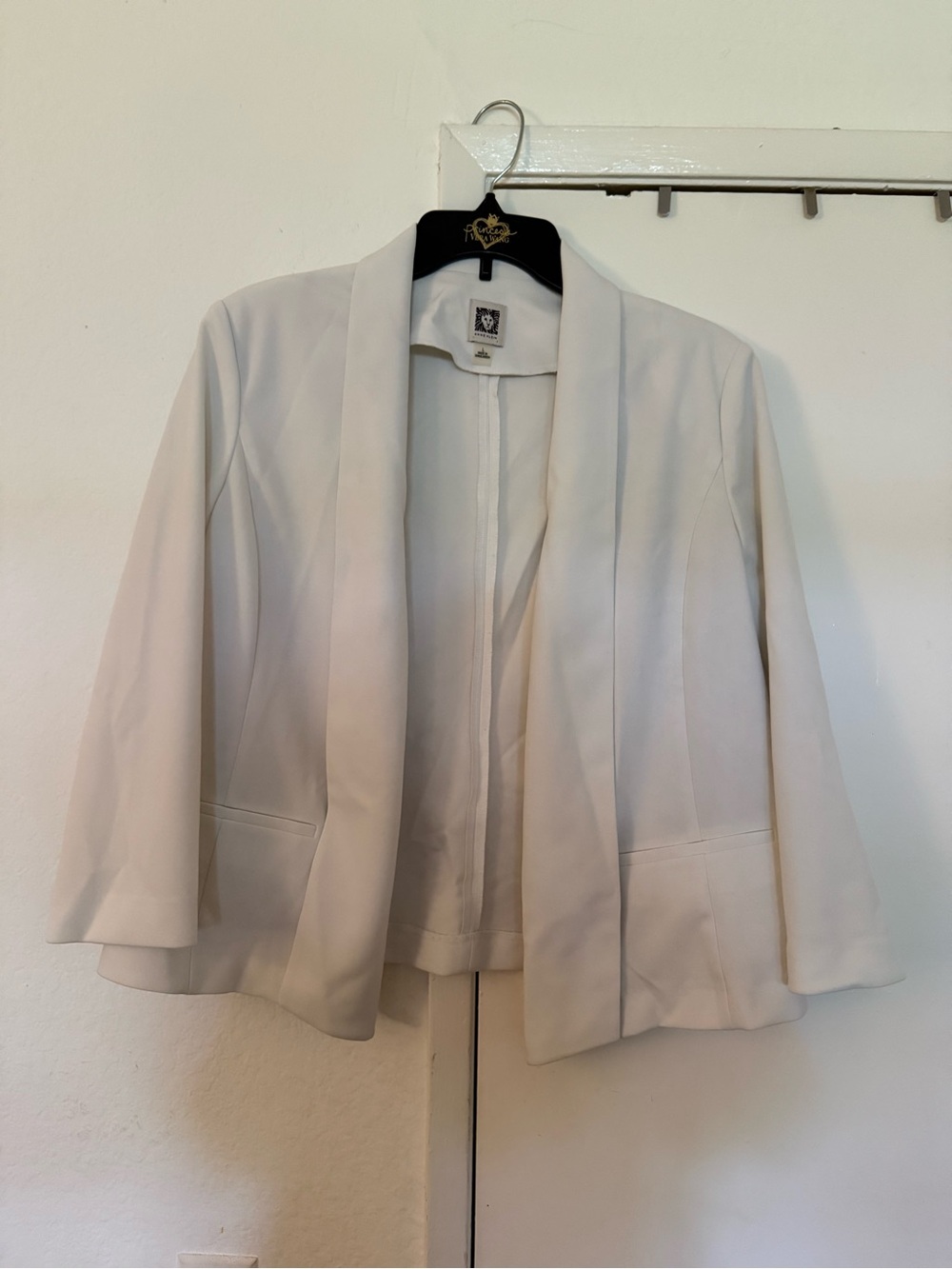 Anne Klein Cream Open-Front Blazer